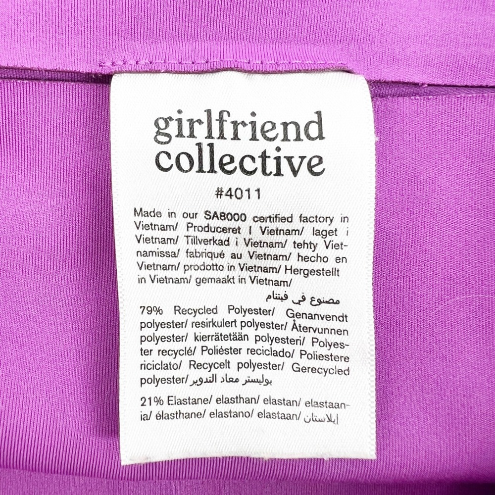 Girlfriend Collective Womens Purple High Rise Bike Shorts Recycled #4011 Size S - Picture 4 of 5